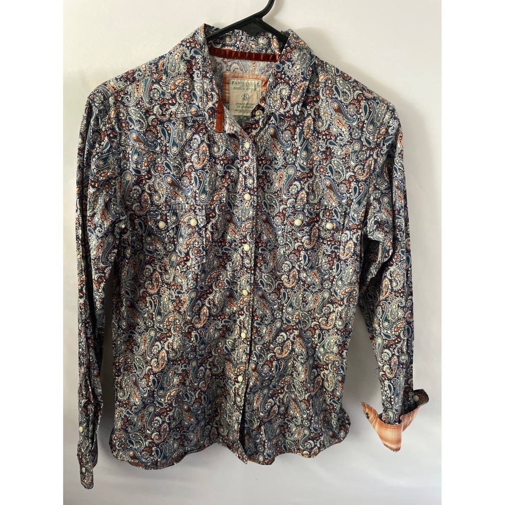 Panhandle Rough Stock Womens Paisley Western Snap Shirt RWN2S02819 Small